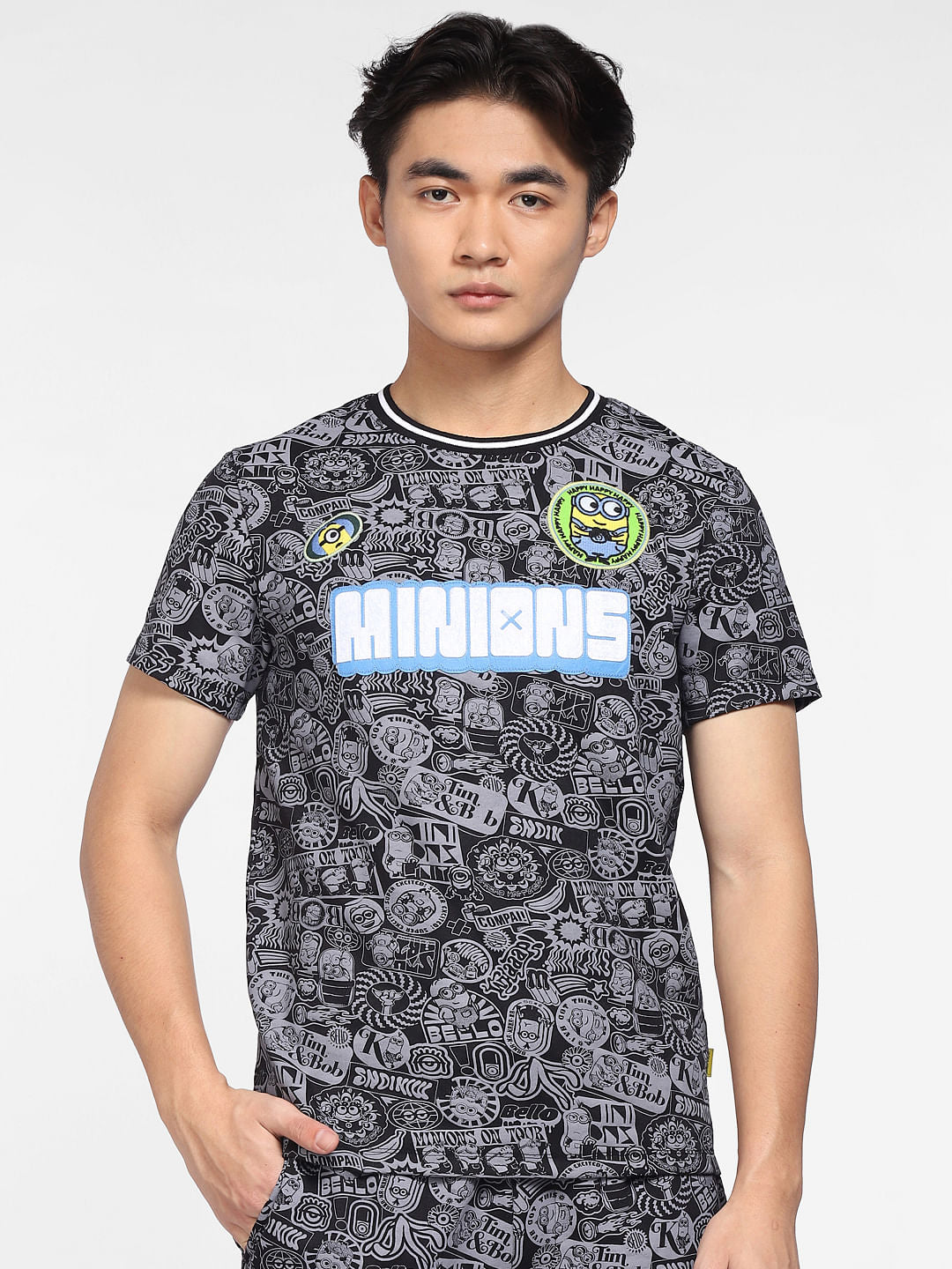 x Minion Black Printed Co-ord T-shirt