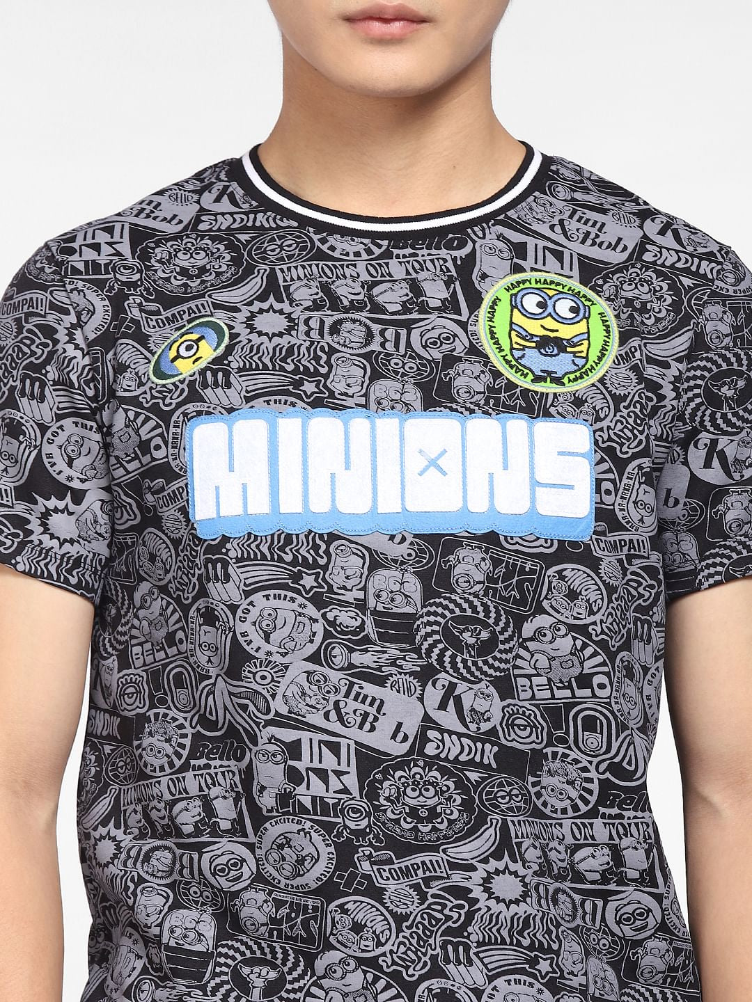 x Minion Black Printed Co-ord T-shirt