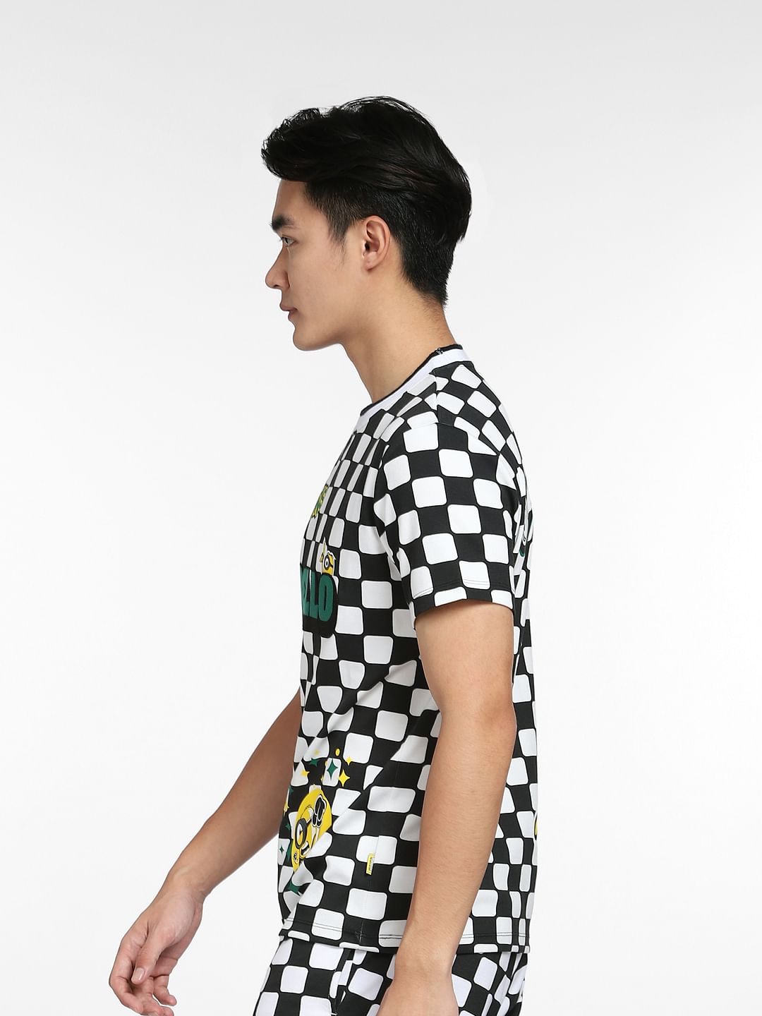 Minion White Check Print Co-ord T-shirt