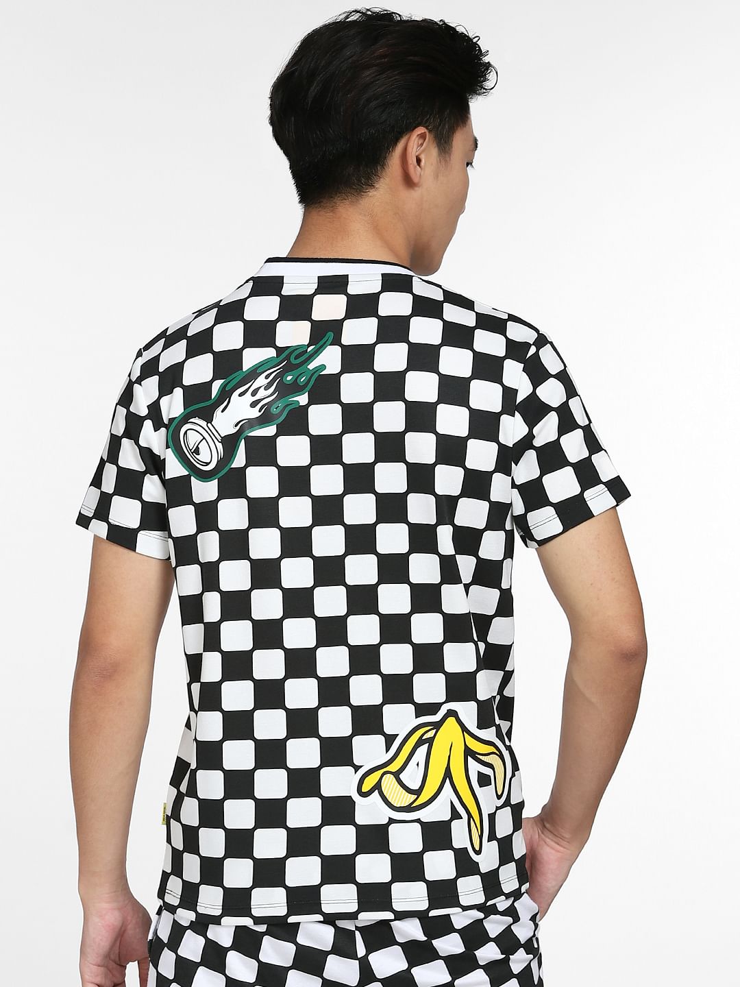 Minion White Check Print Co-ord T-shirt