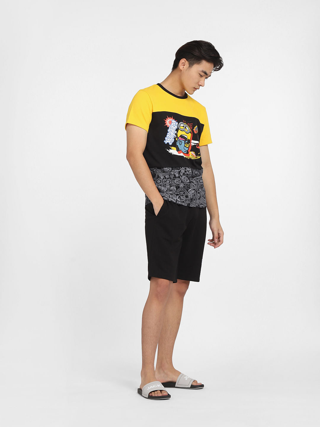 x Minion Yellow Colourblocked Co-ord T-shirt