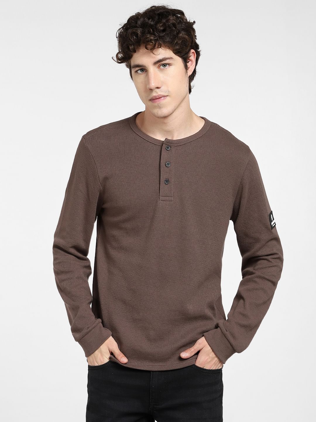 Brown Henley T-shirt