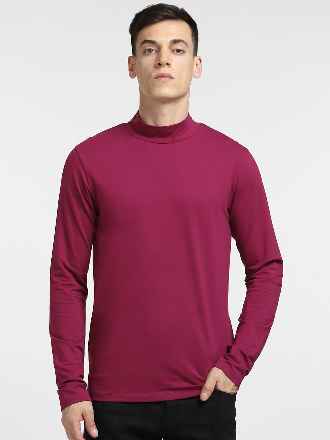 Purple High Neck T-shirt