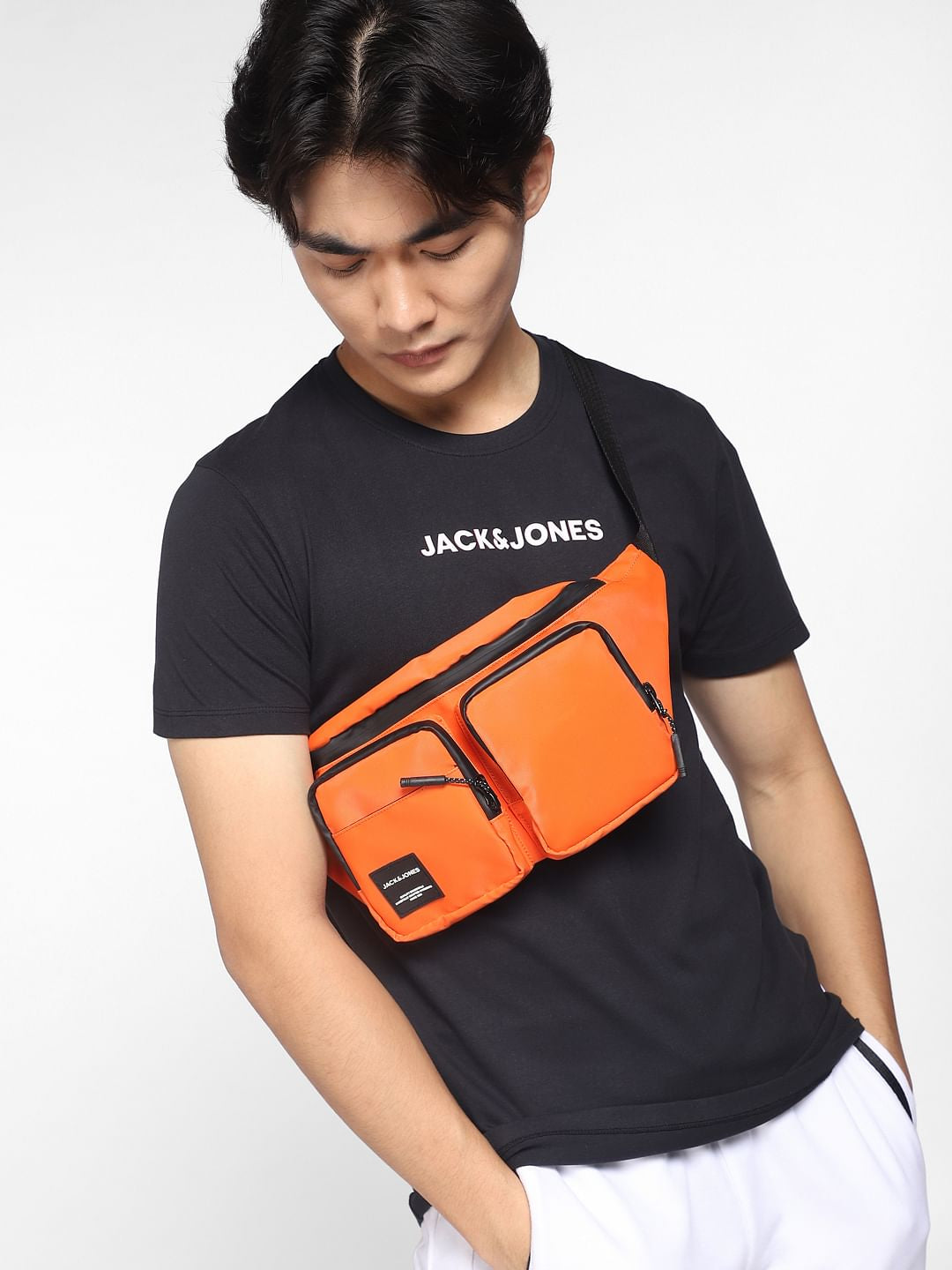 Black Logo Print Crew Neck T-shirt