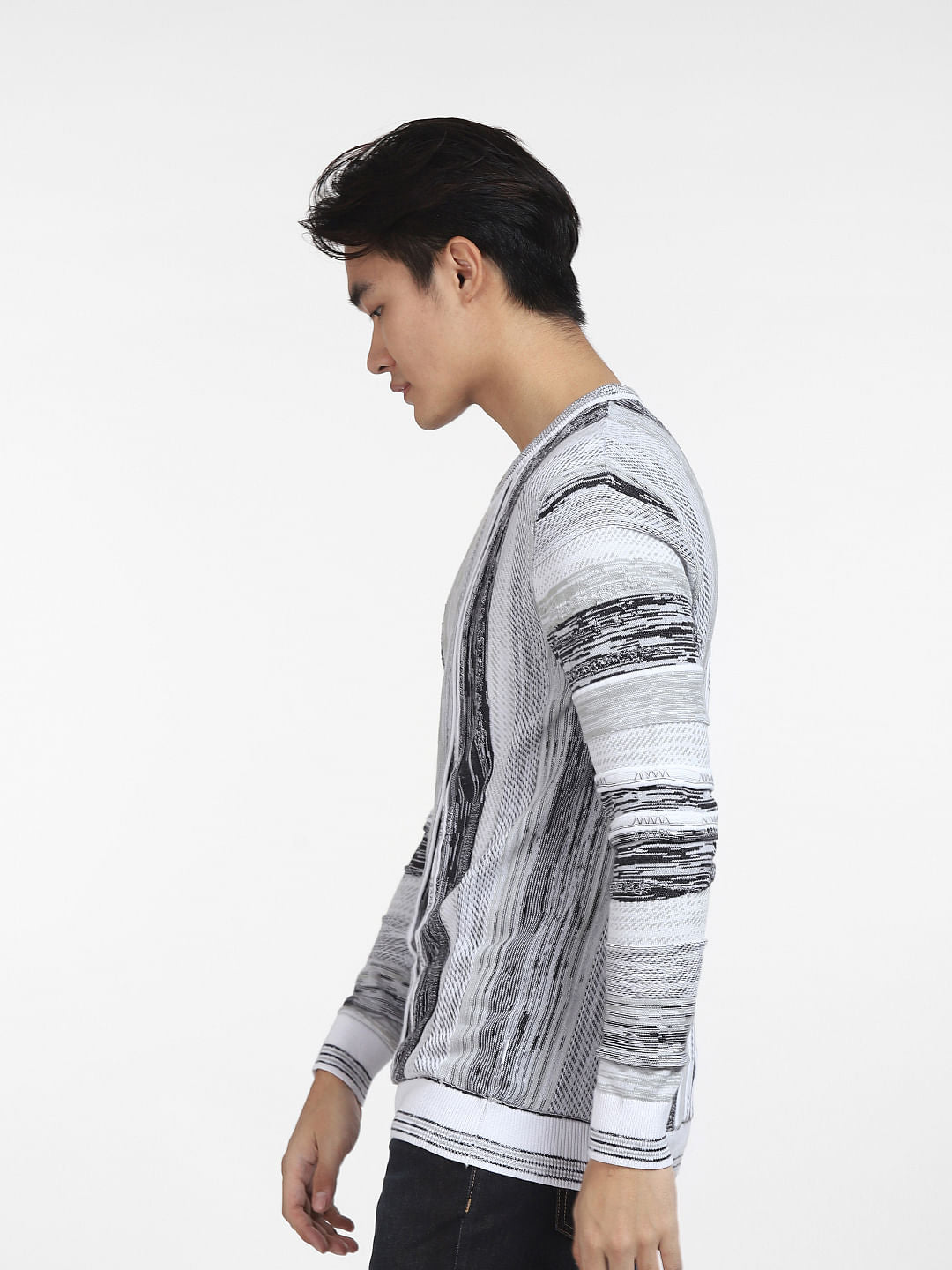 White Printed Pullover