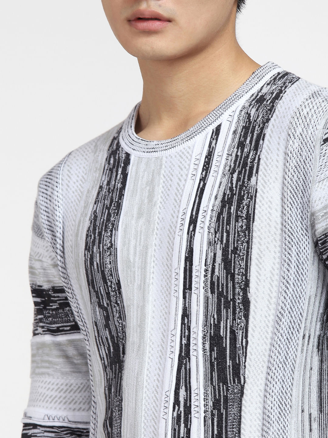 White Printed Pullover