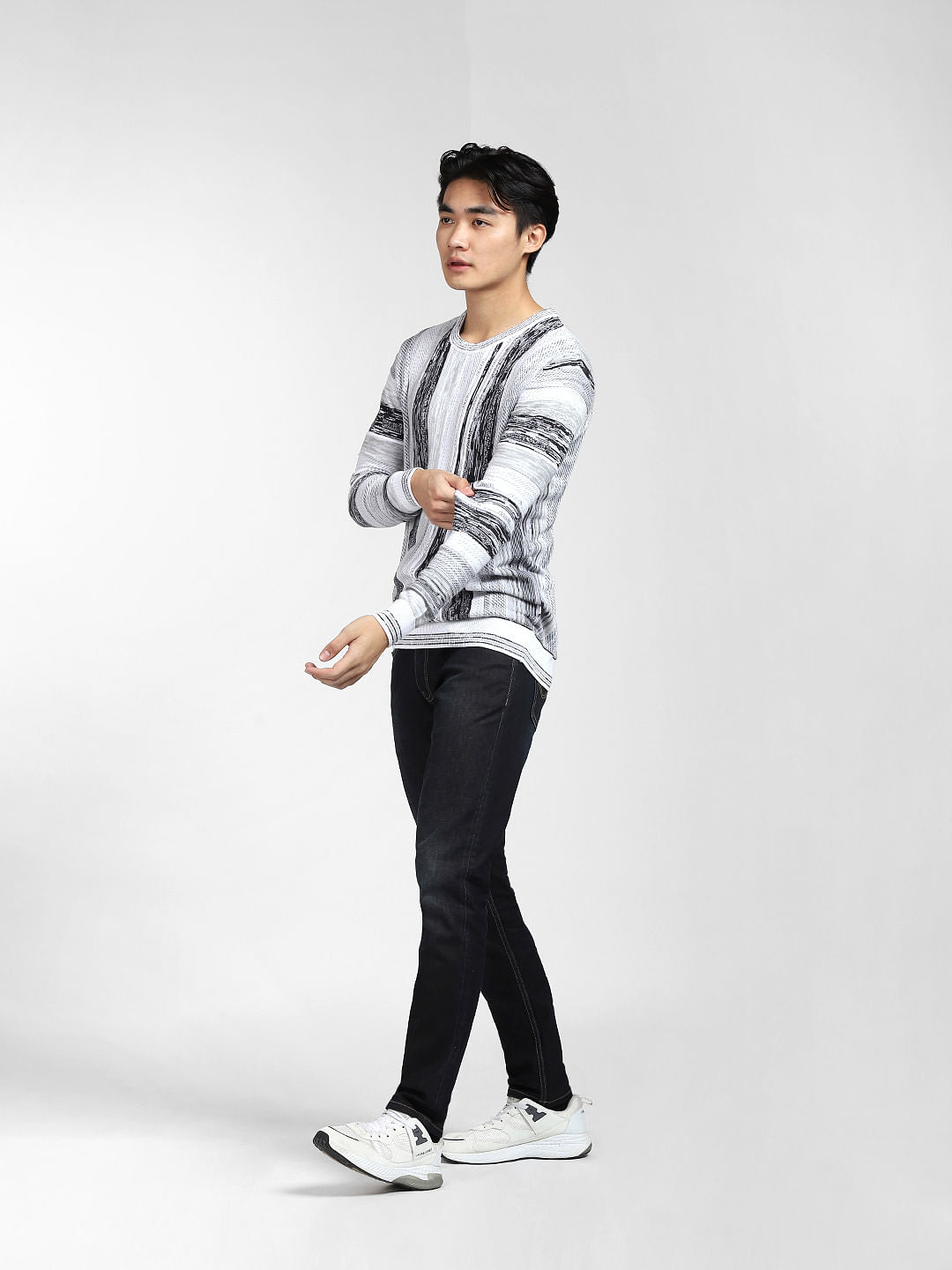 White Printed Pullover