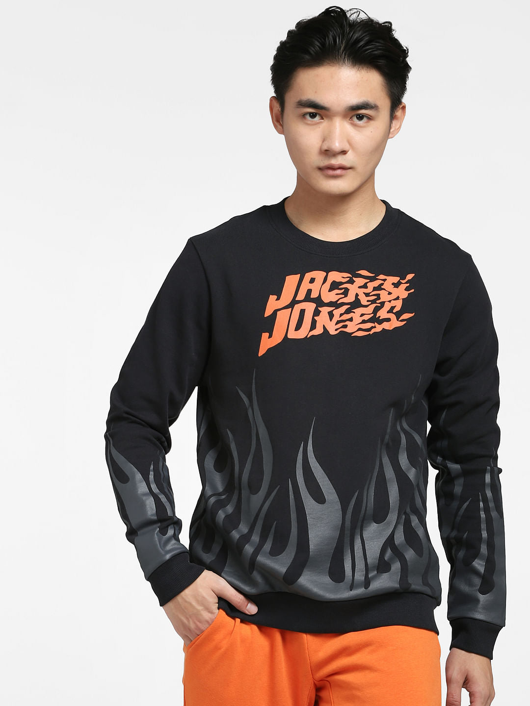 Black Graphic Print Sweatshirt
