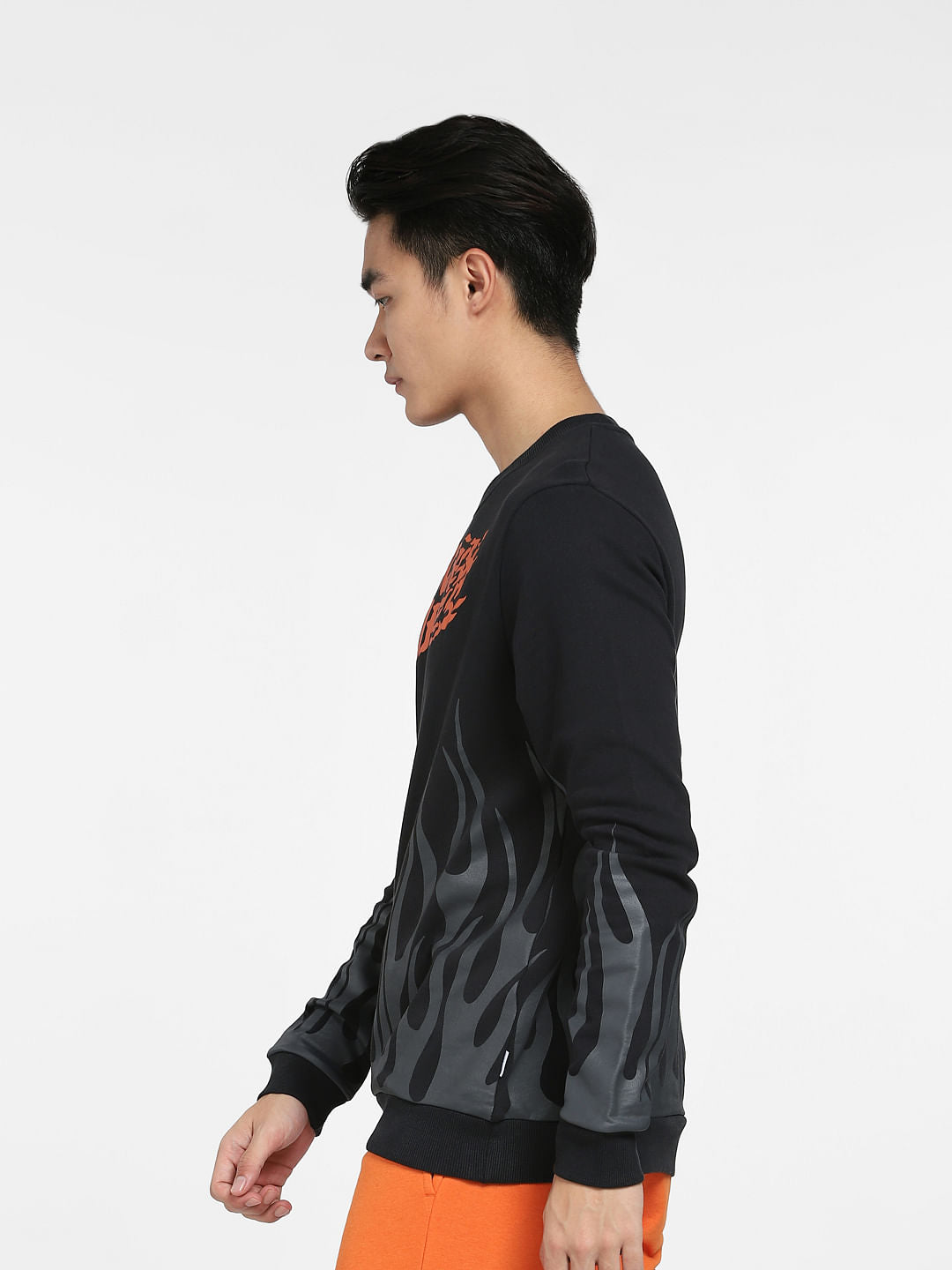 Black Graphic Print Sweatshirt