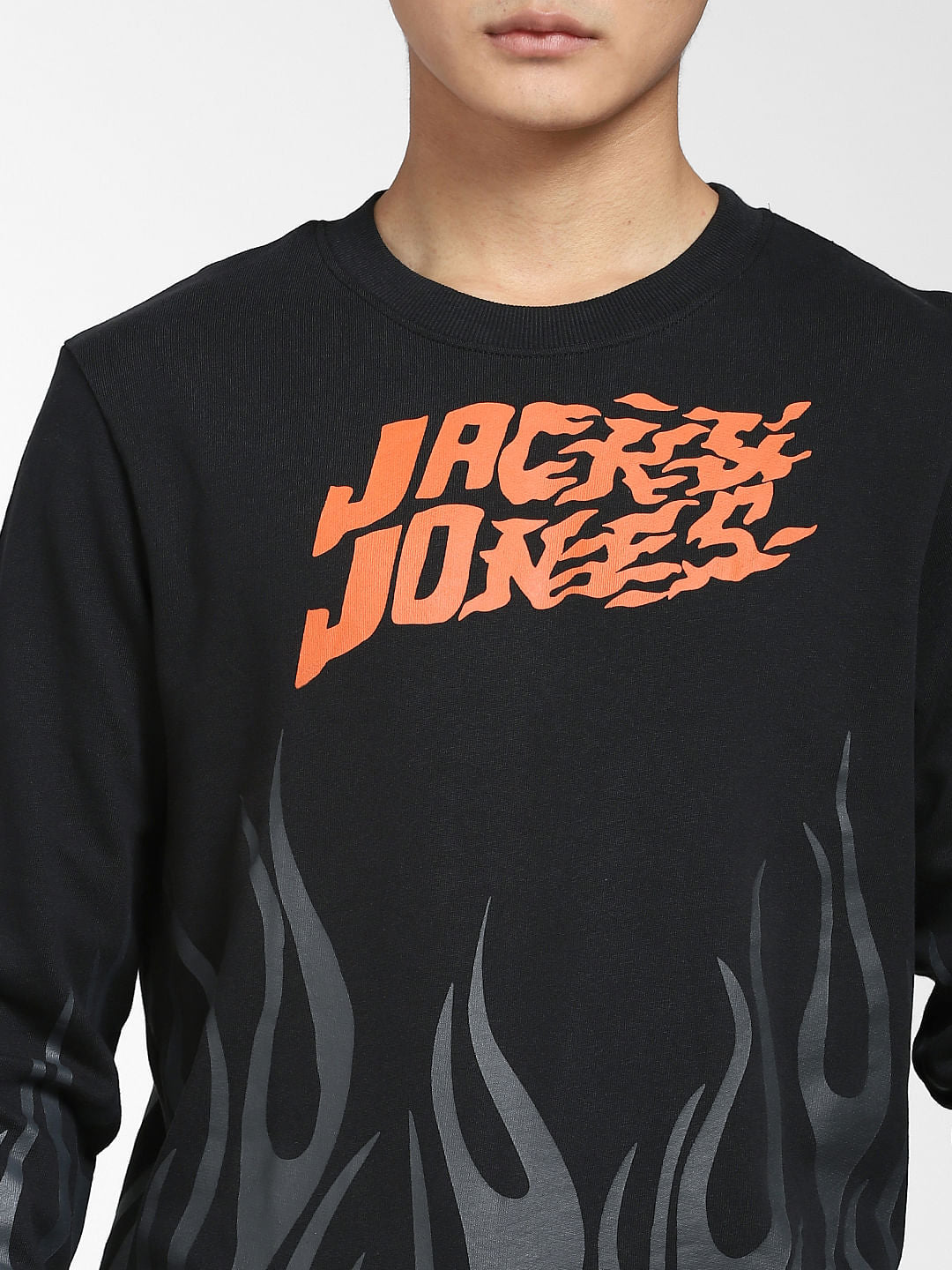 Black Graphic Print Sweatshirt