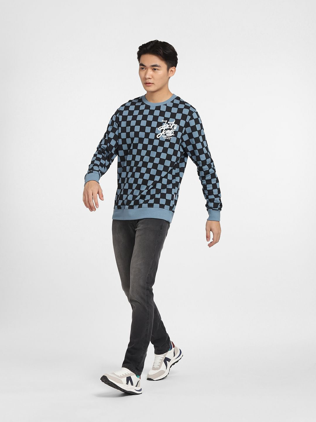 Blue All Over Print Sweatshirt
