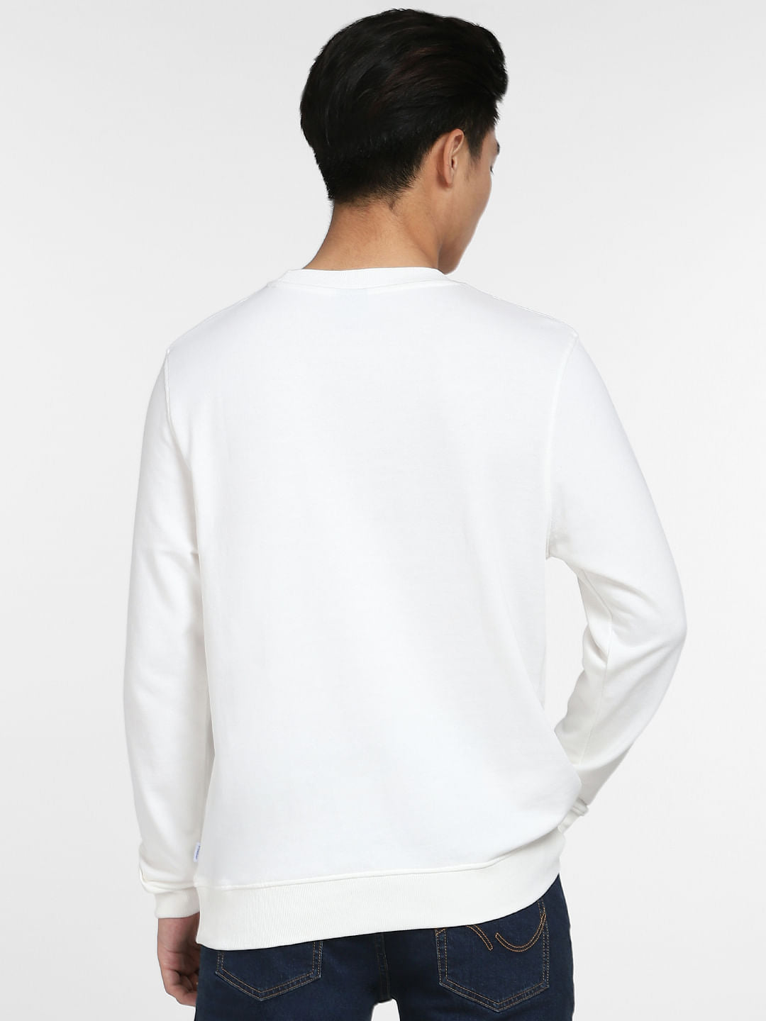 White Logo Print Sweatshirt