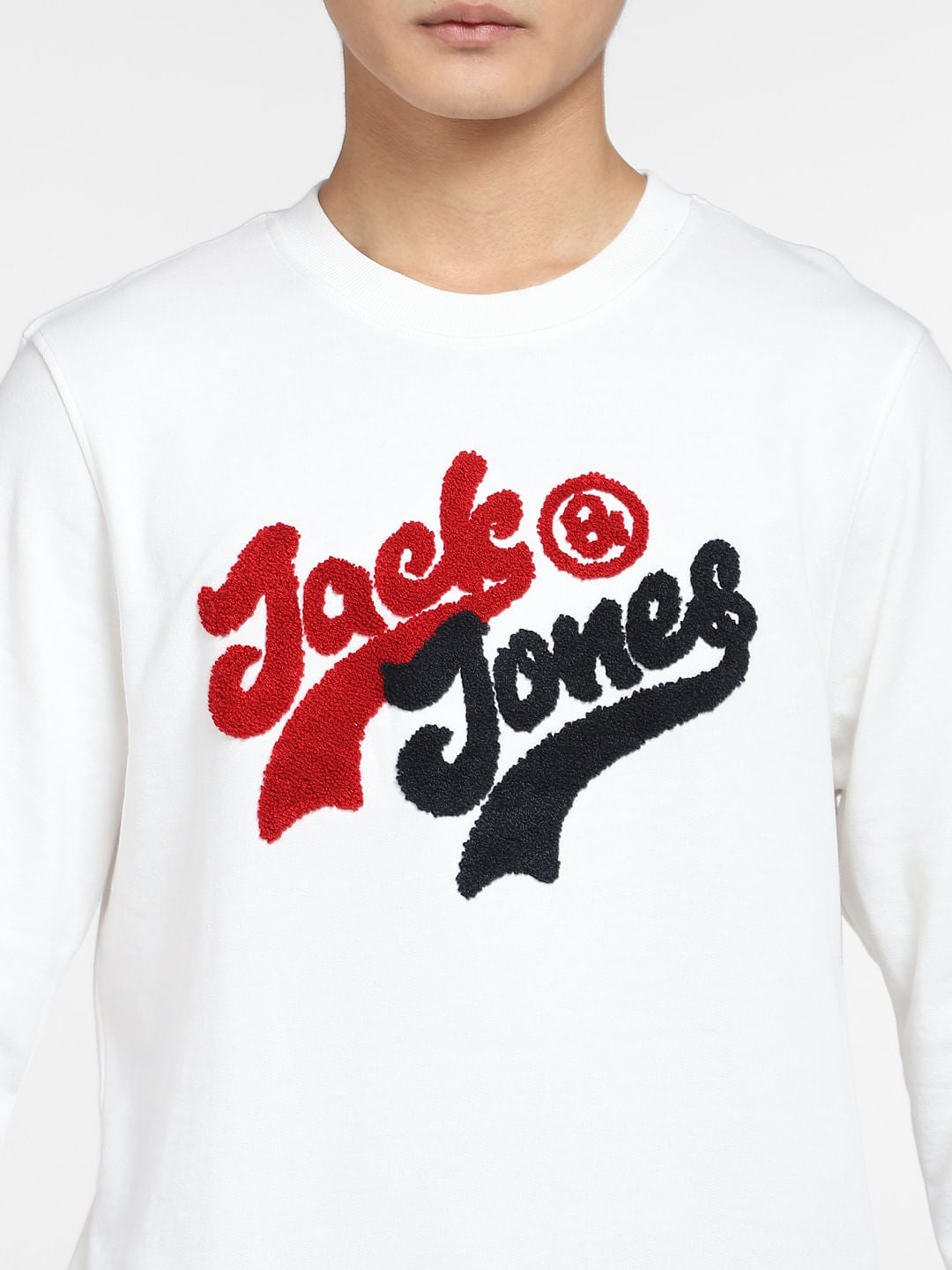 White Logo Print Sweatshirt