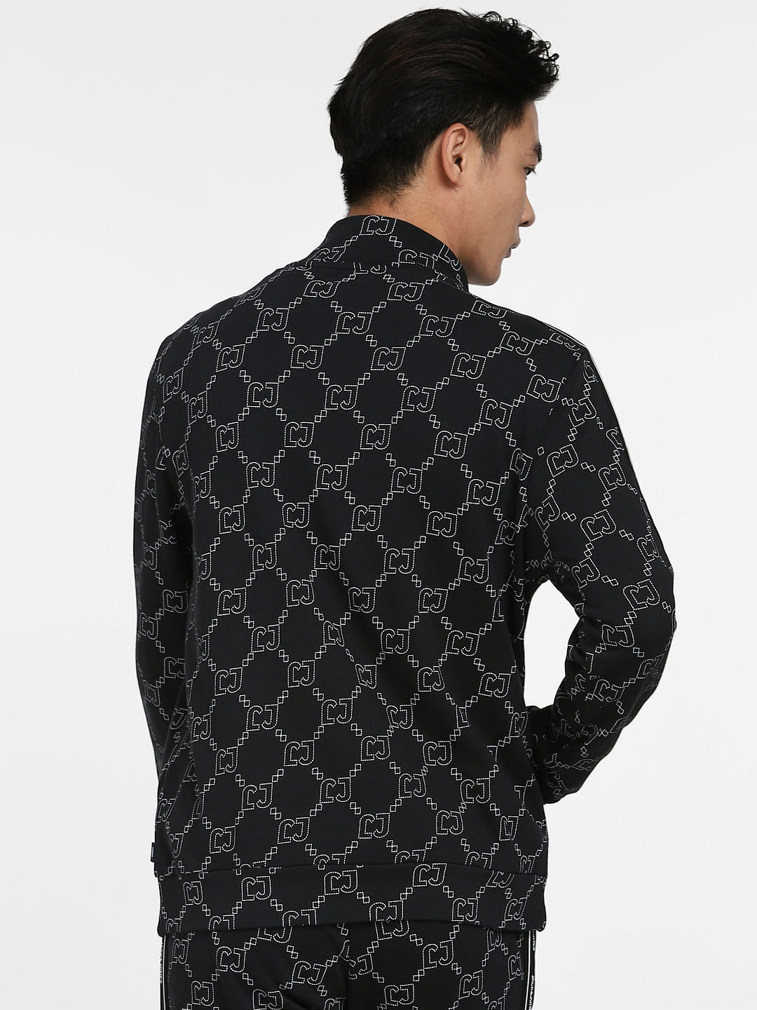 Black Printed Zip-Up Co-ord Sweatshirt