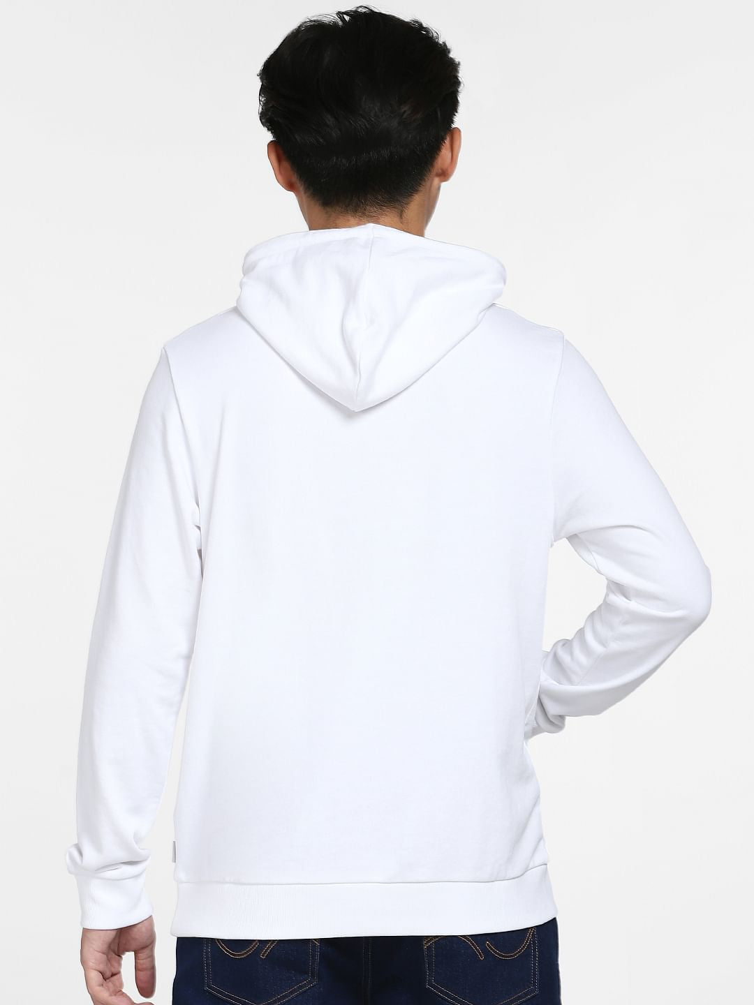 White Printed Hooded Sweatshirt