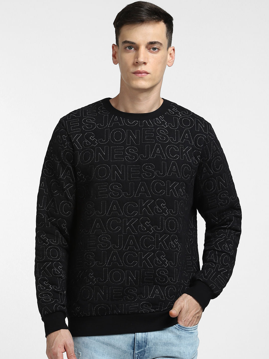 Black Logo Print Sweatshirt