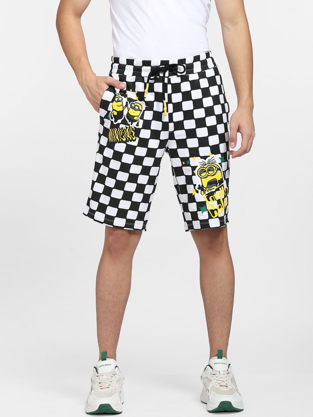 Minion White Mid Rise Co-ord Shorts