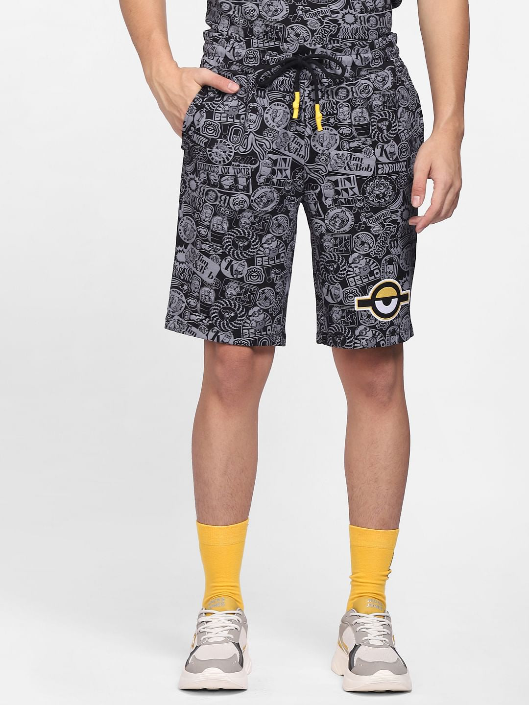 Minion Black Printed Co-ord Shorts