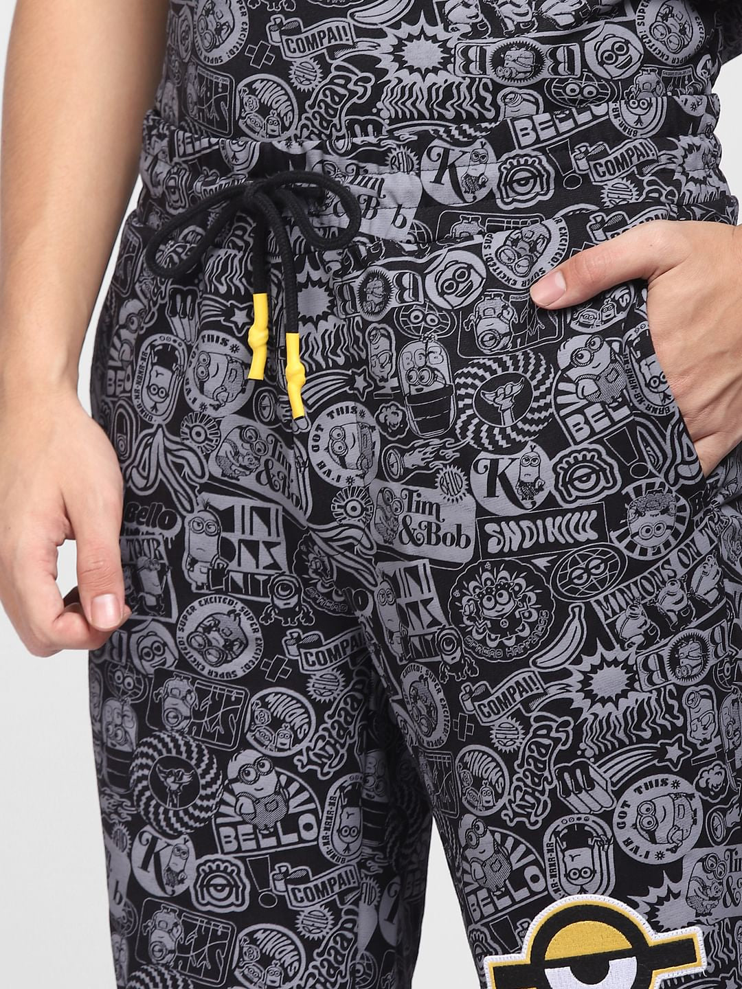 Minion Black Printed Co-ord Shorts