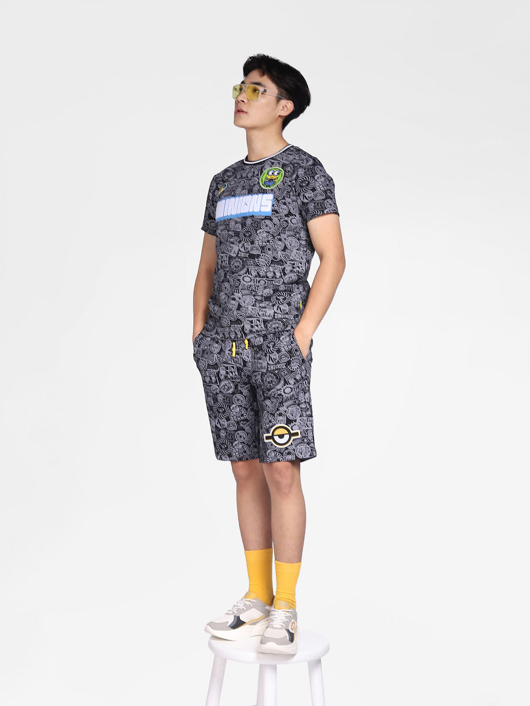 Minion Black Printed Co-ord Shorts