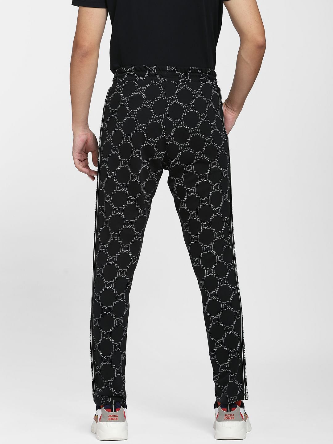 Black Mid Rise Printed Co-ord Sweatpants
