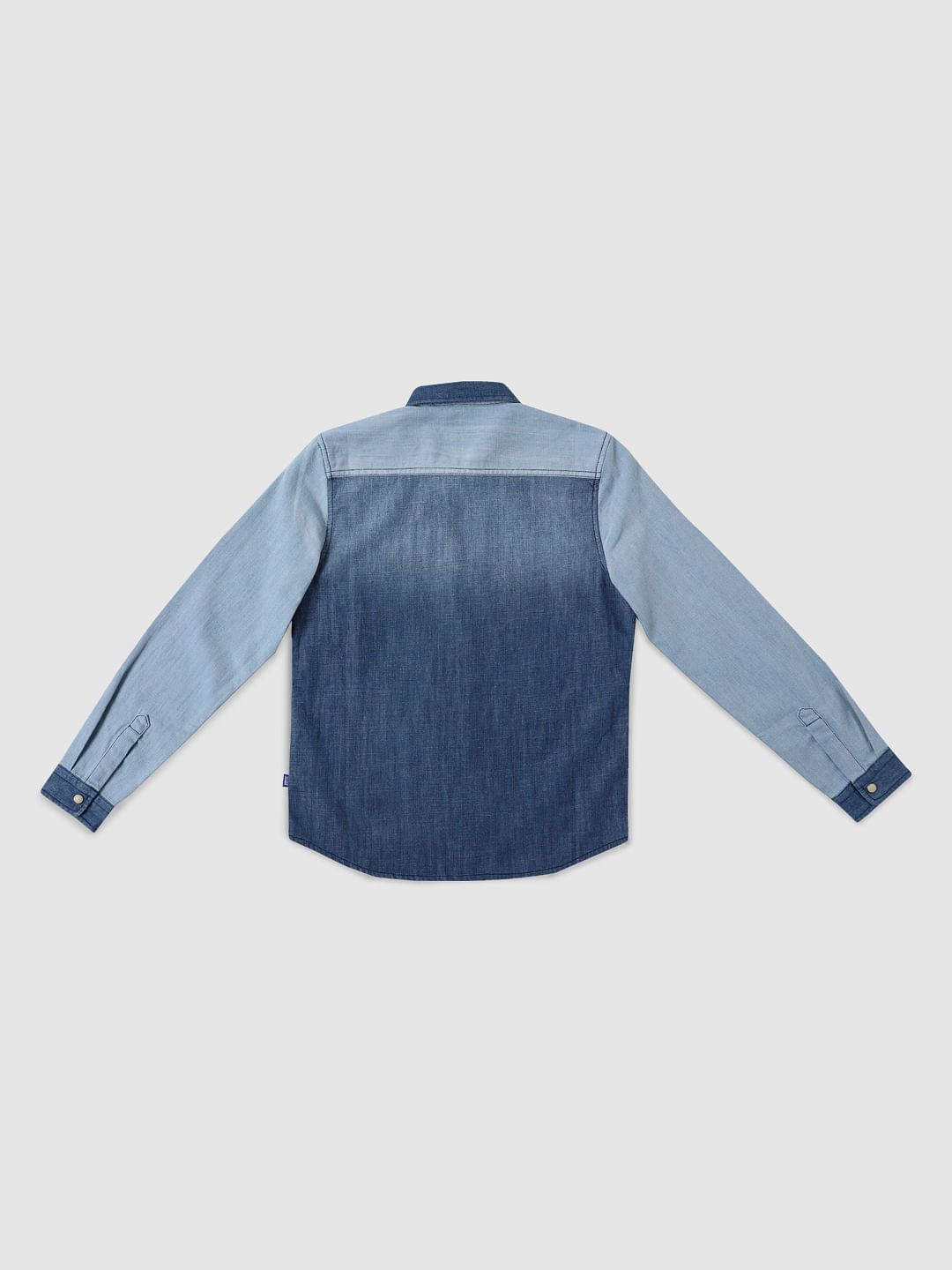 Boys Blue Washed Full Sleeves Denim Shirt