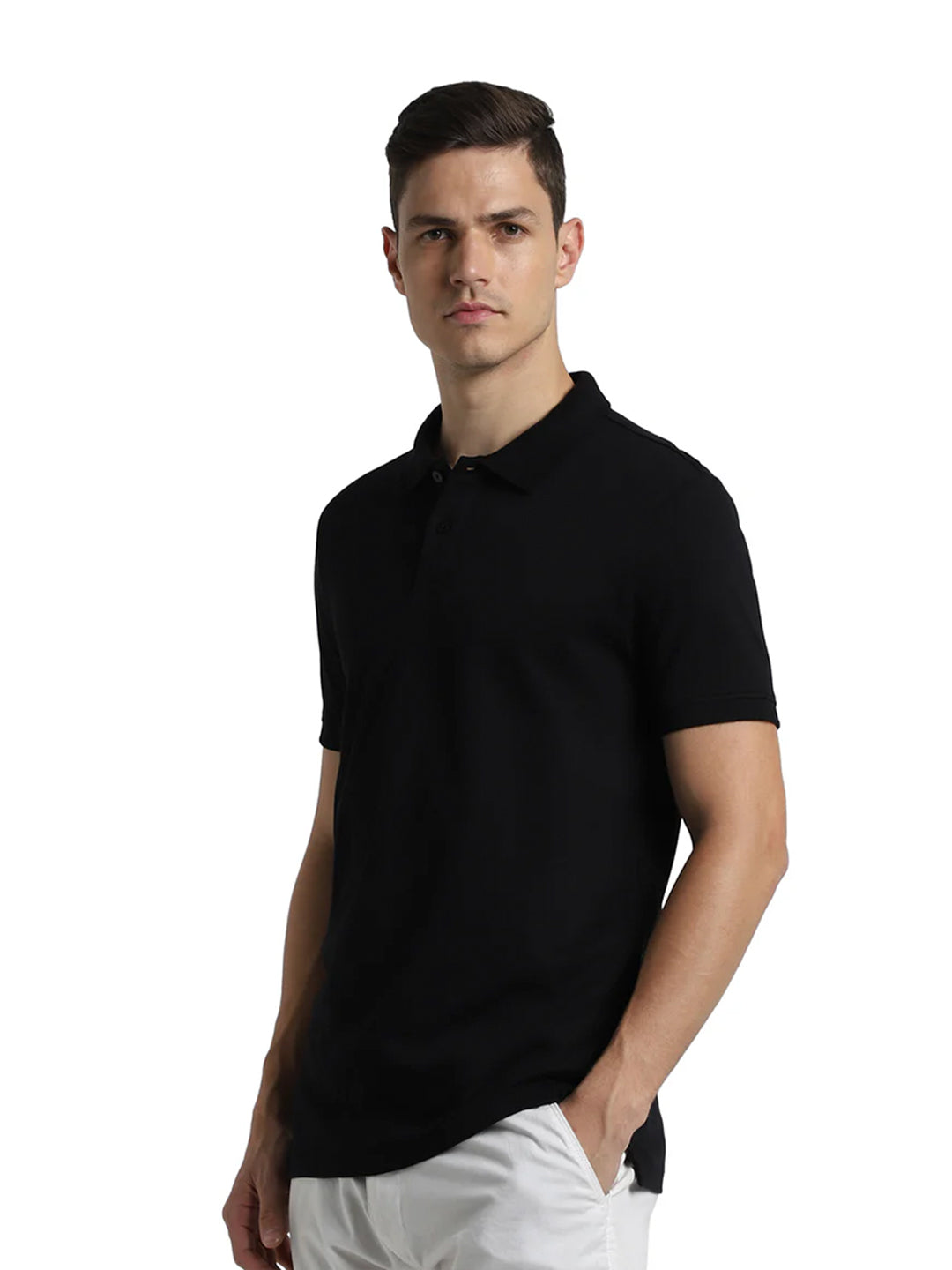 Black Cotton Polo