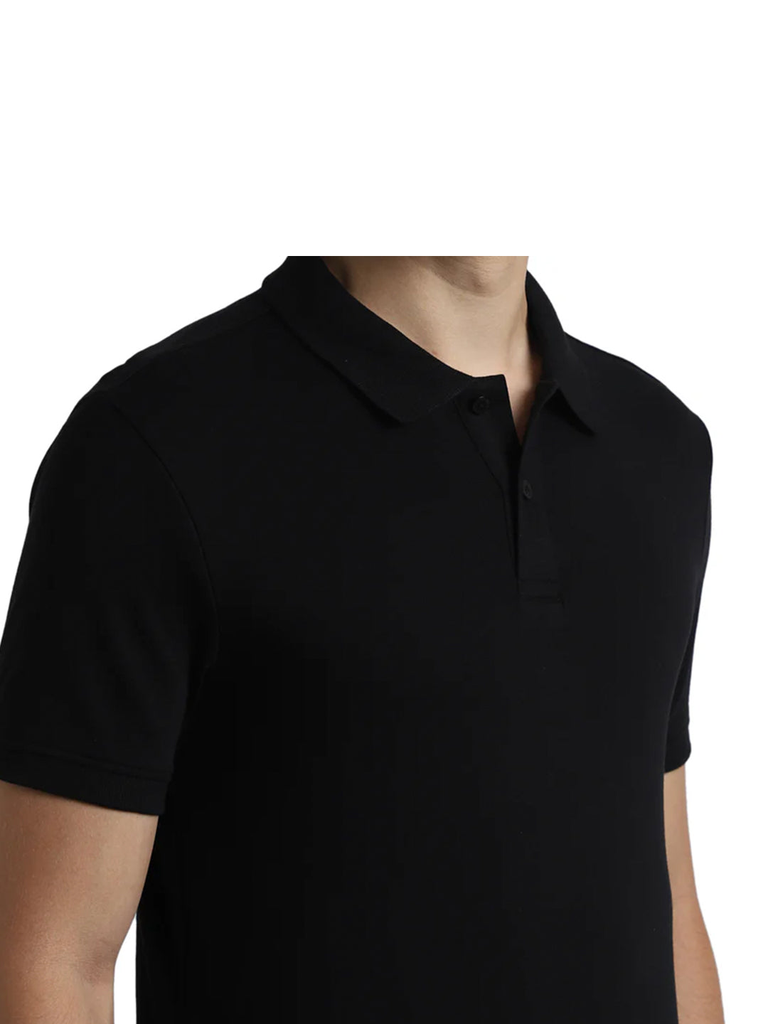 Black Cotton Polo