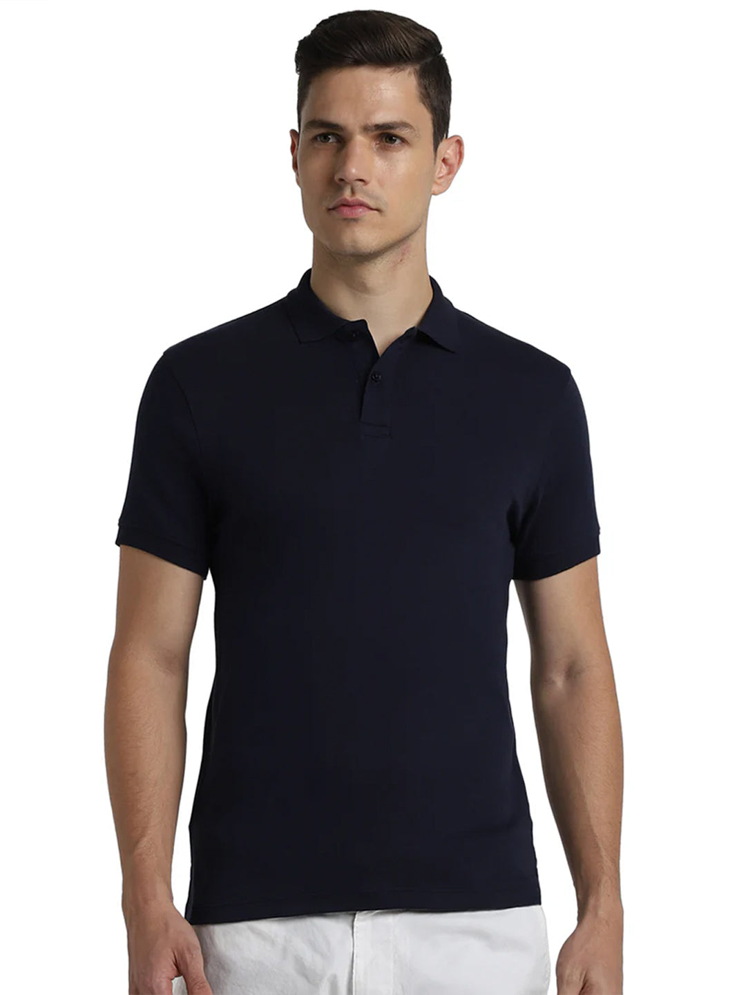 Navy Blue Cotton Polo