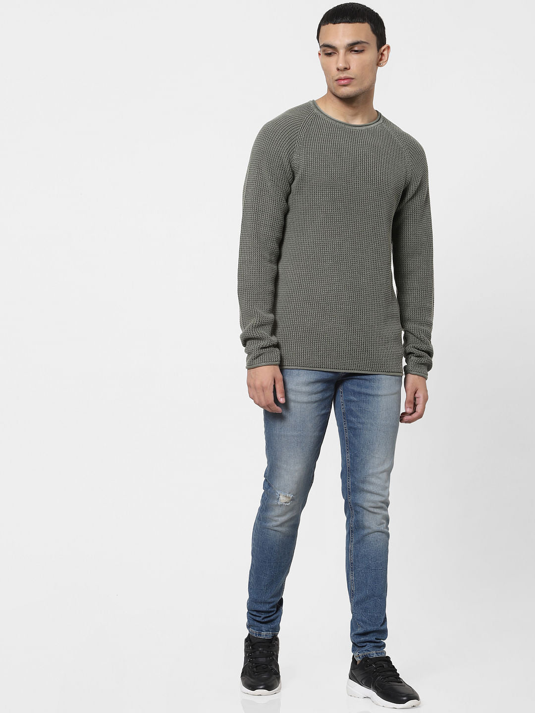 Green Knit Pullover