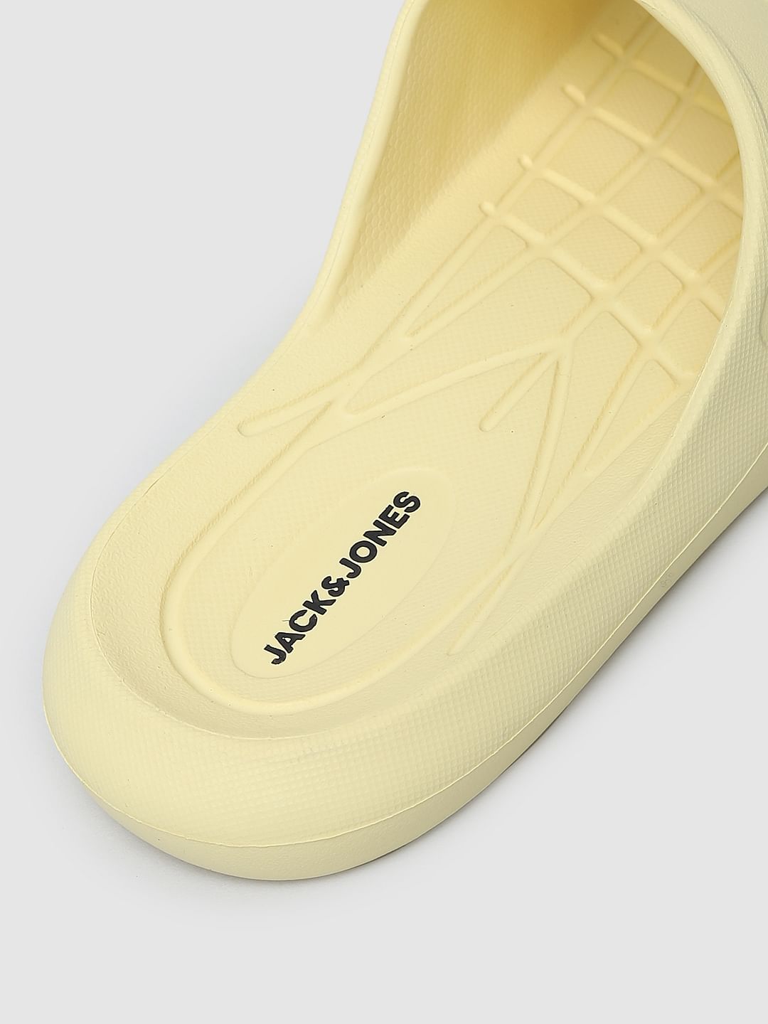 Pastel Yellow Logo Print Sliders