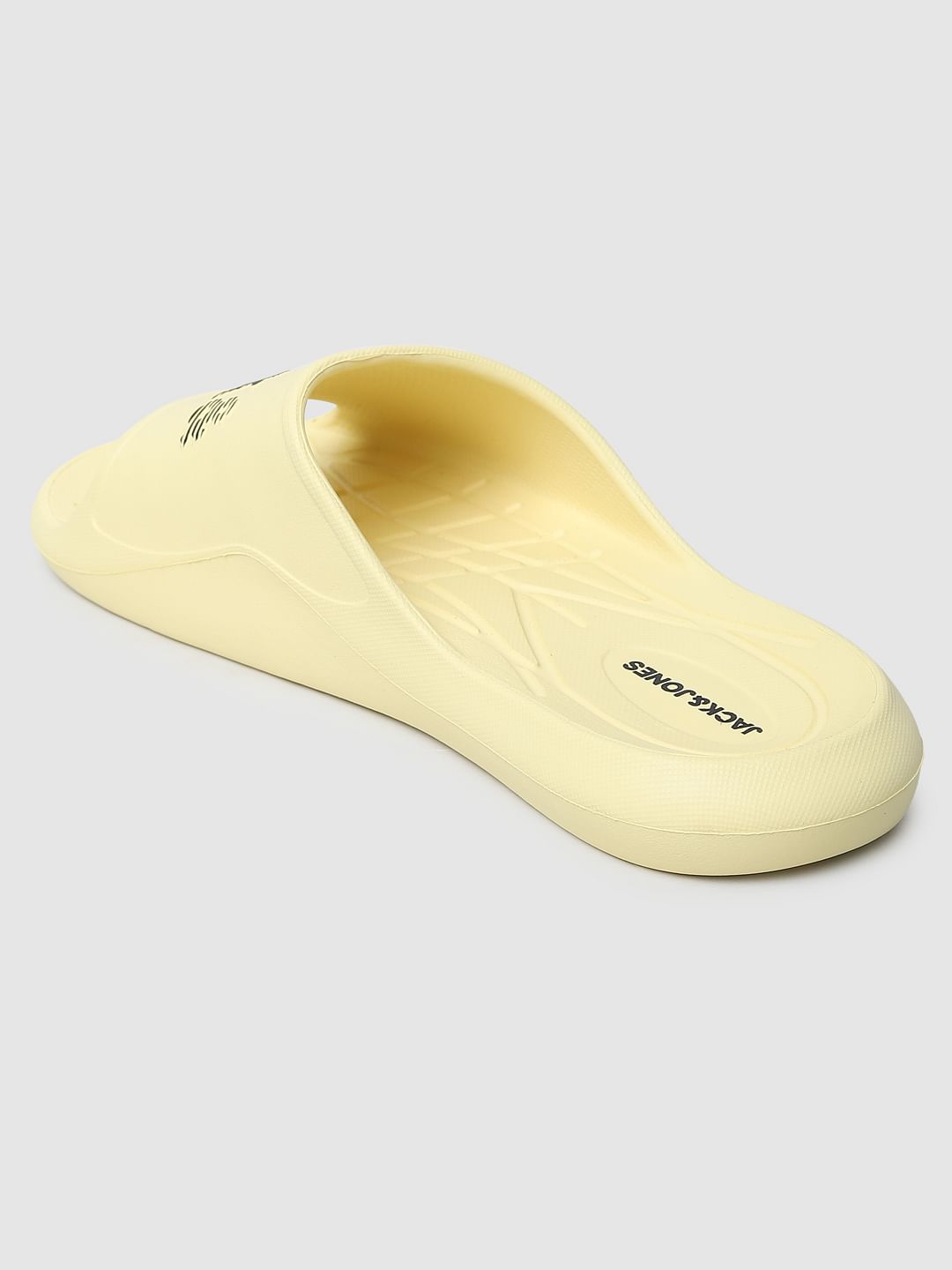 Pastel Yellow Logo Print Sliders