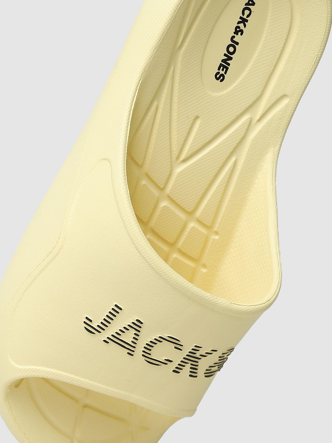 Pastel Yellow Logo Print Sliders