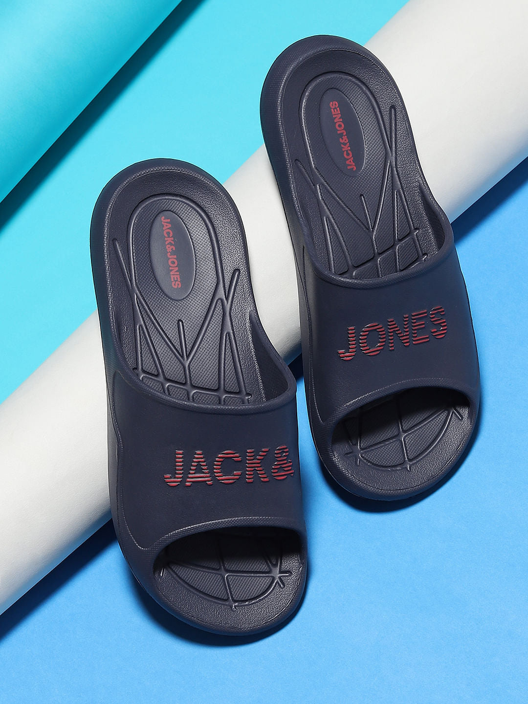Blue Logo Print Sliders