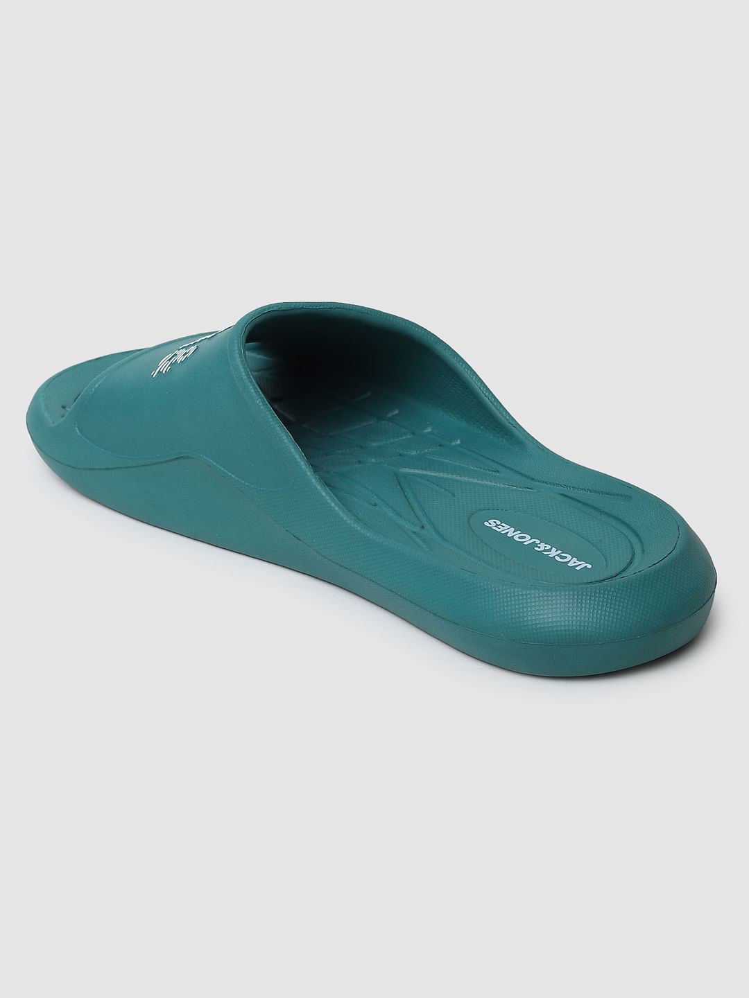 Green Logo Print Sliders