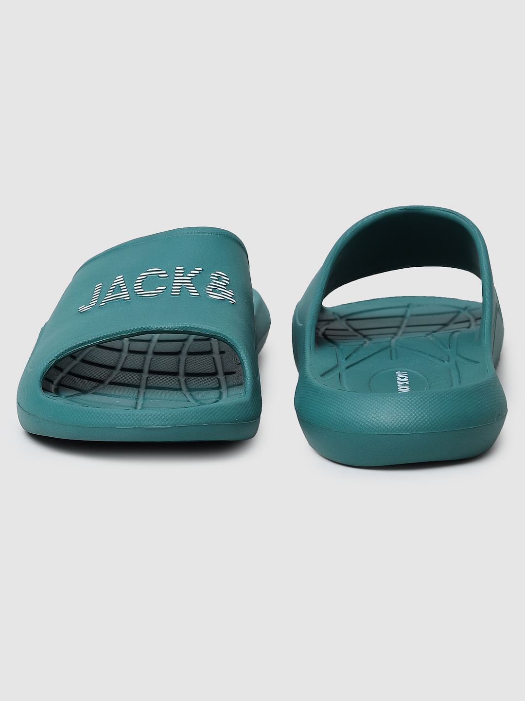 Green Logo Print Sliders