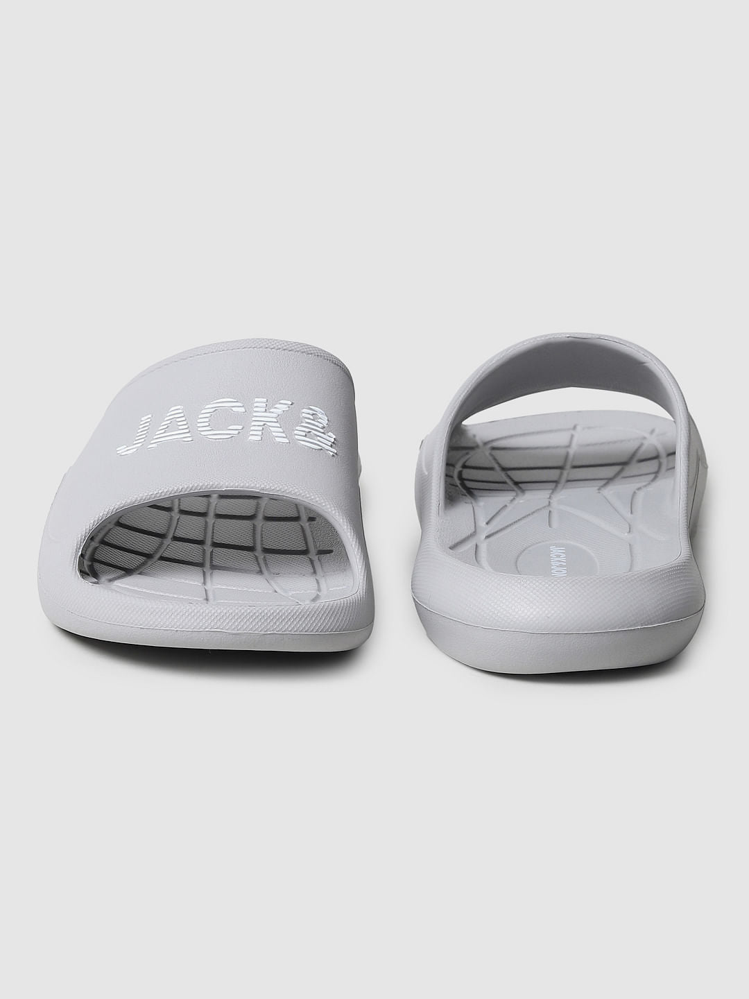 Grey Logo Print Sliders