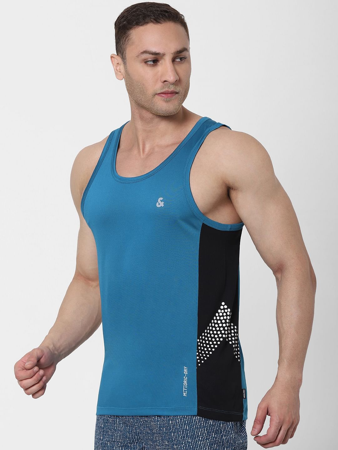 Blue Logo Print Vest