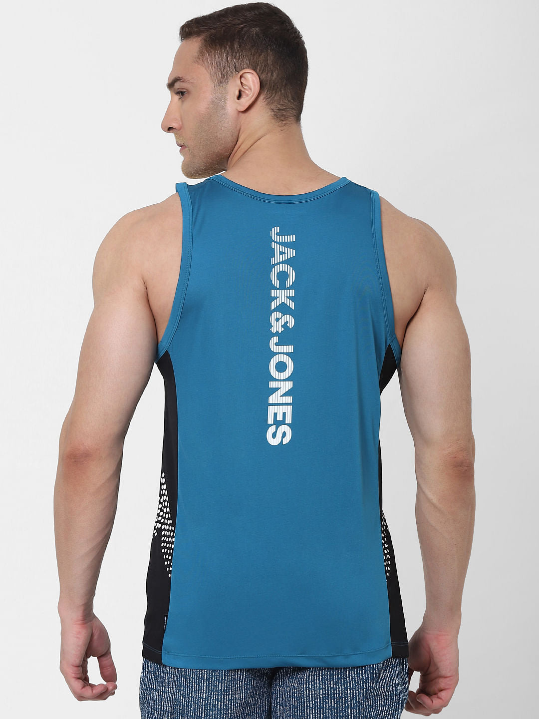 Blue Logo Print Vest