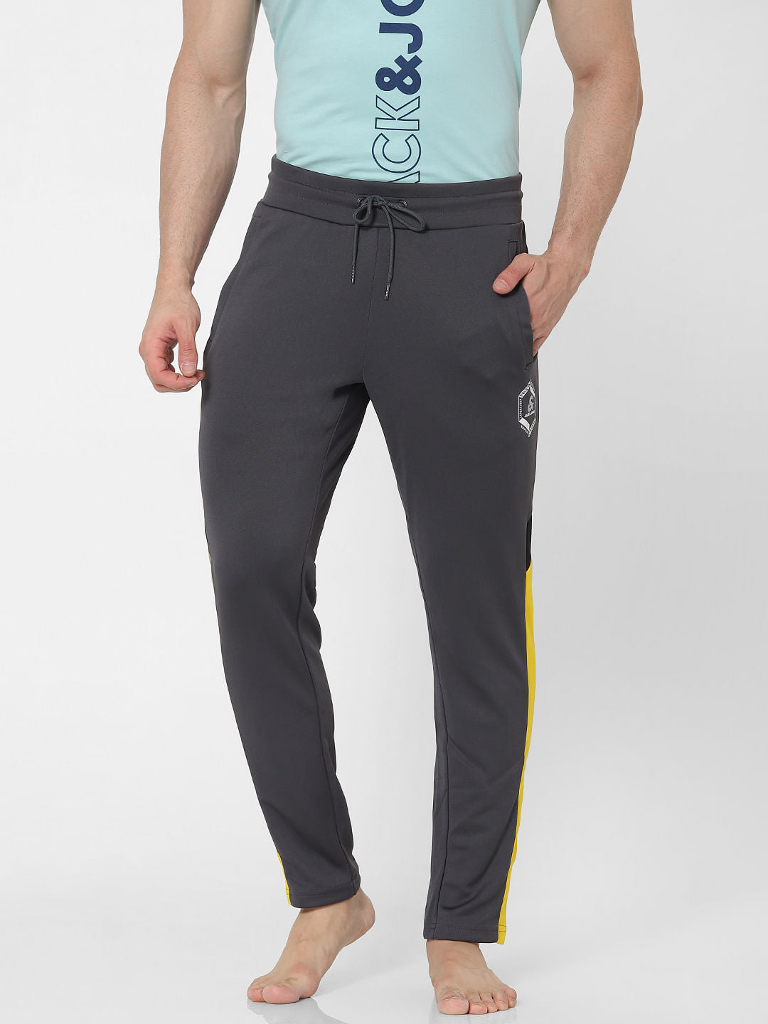 Grey Tape Detail Trackpants