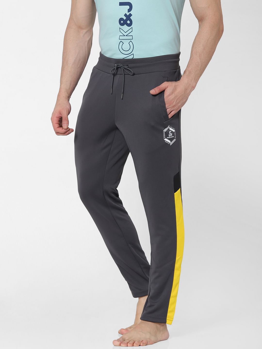 Grey Tape Detail Trackpants