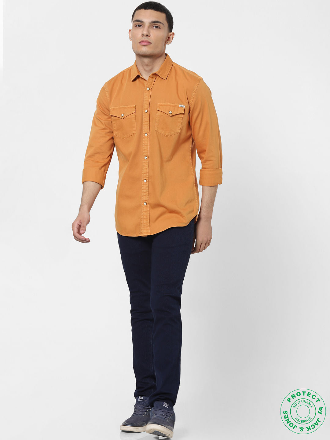 Orange Full Sleeves Shirt