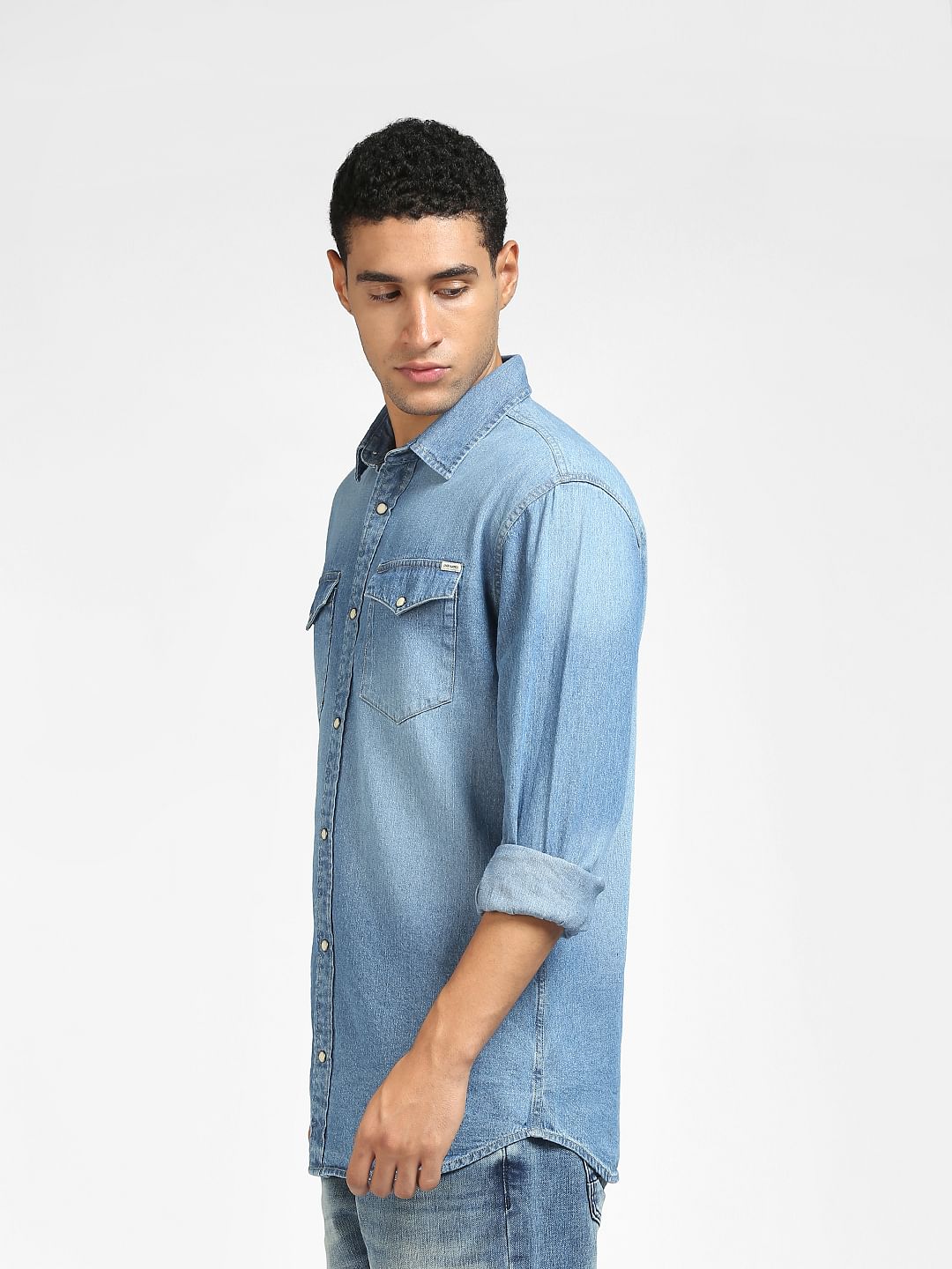 Light Blue Denim Full Sleeves Shirt