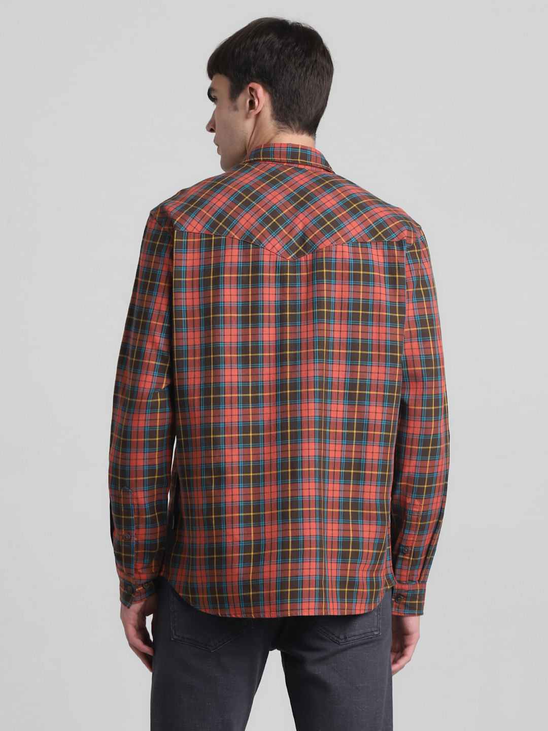 Brown Check Full Sleeves Shirt