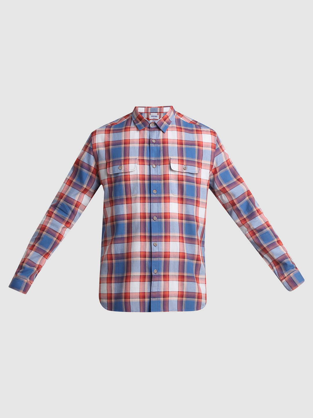 Blue Check Print Full Sleeves Shirt