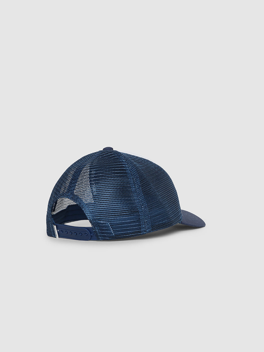 Blue Logo Print Trucker Cap