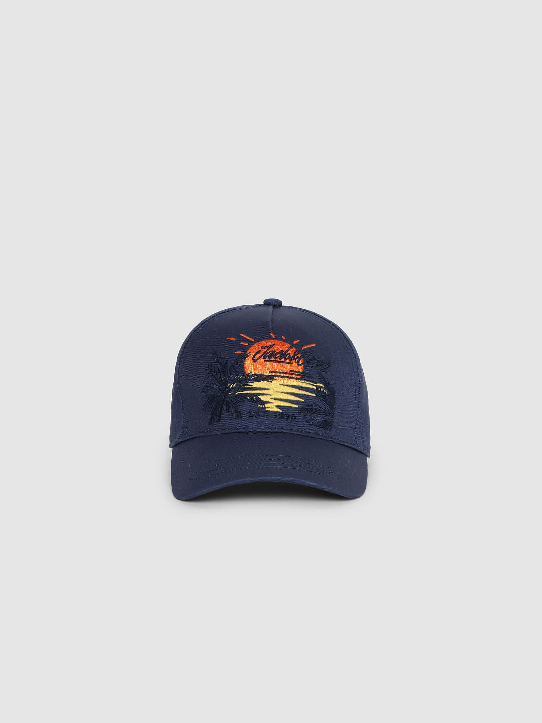 Blue Logo Print Baseball Cap