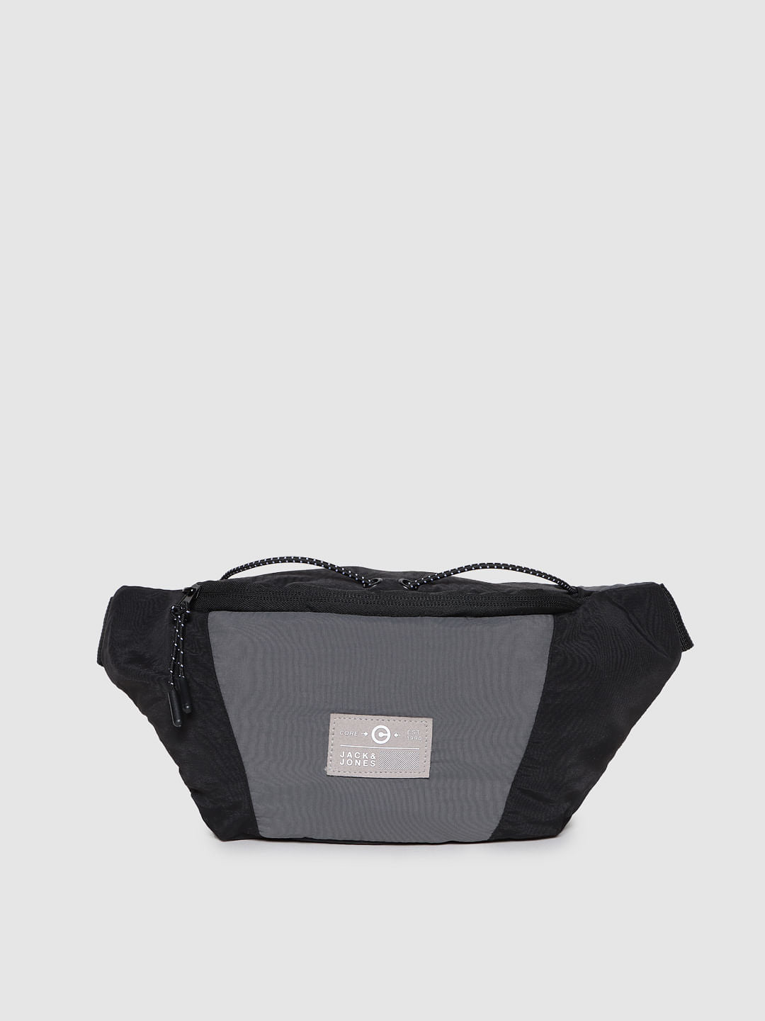 Black Logo Print Fanny Pack