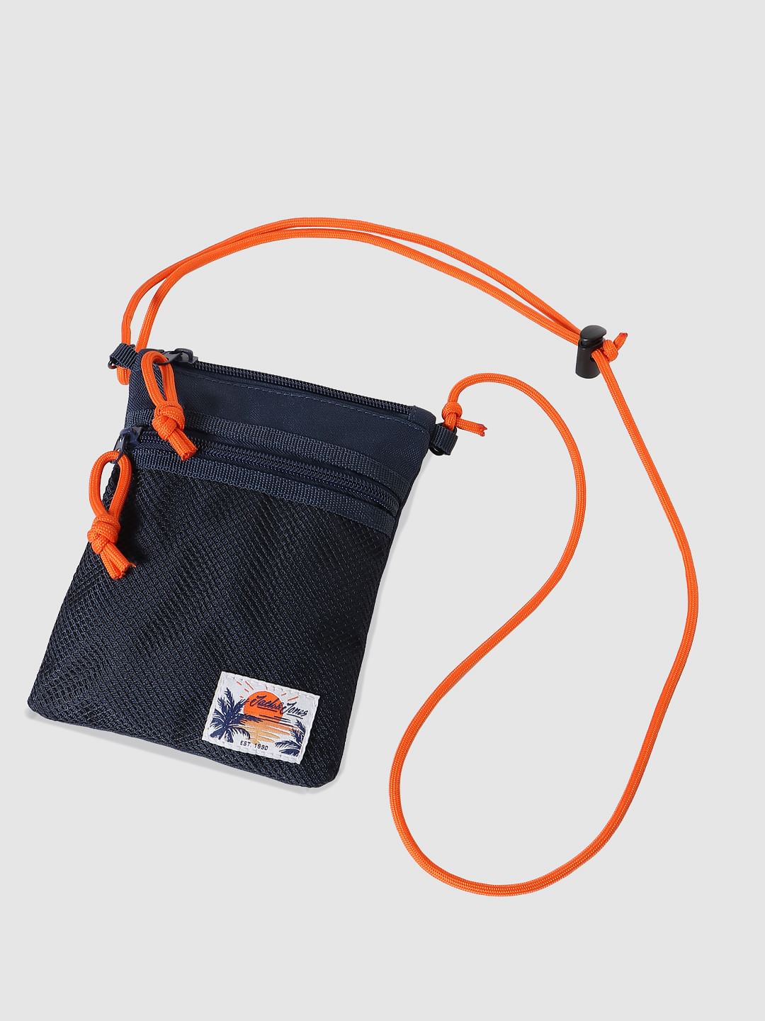 Navy Blue Mesh Sling Bag