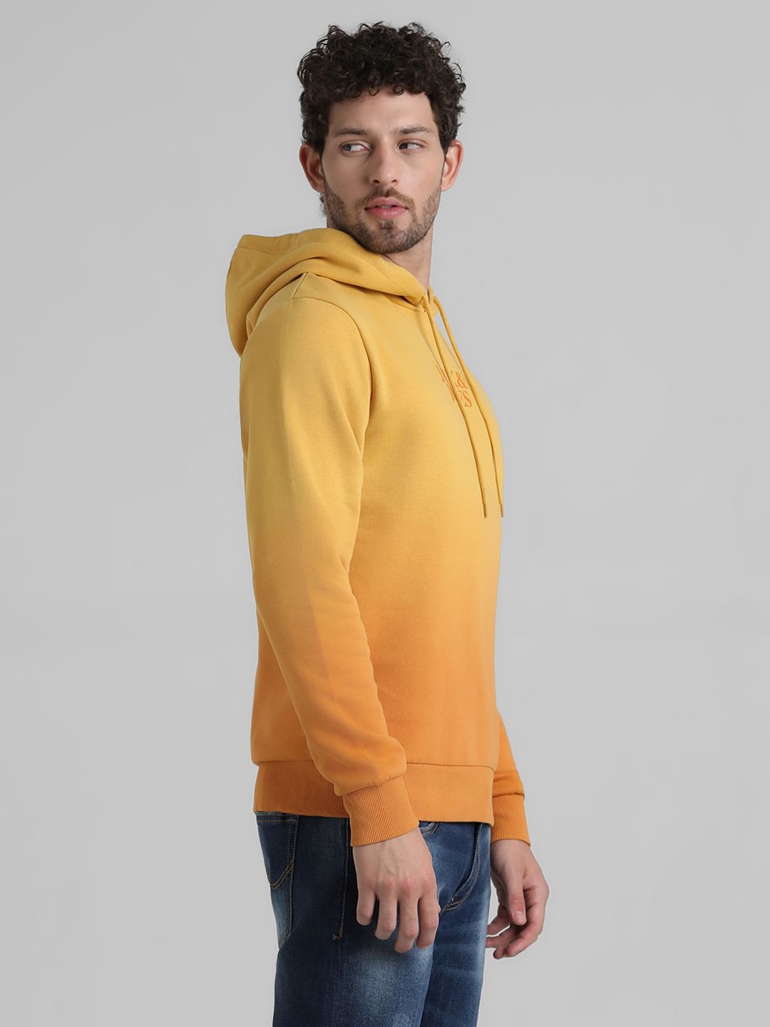 Yellow Ombre Logo Print Sweatshirt